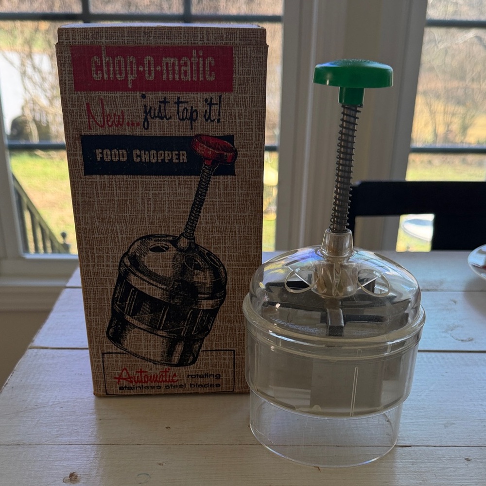 Chop-O-Matic Food Chopper with Green Handle